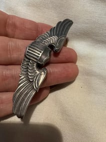 Original Sterling 925 WWII US Army Air Force Pilot Aviator Wings Pin LGB