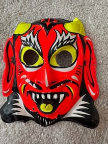 Vintage 1960s Halloween Mask Devil satan Lucifer