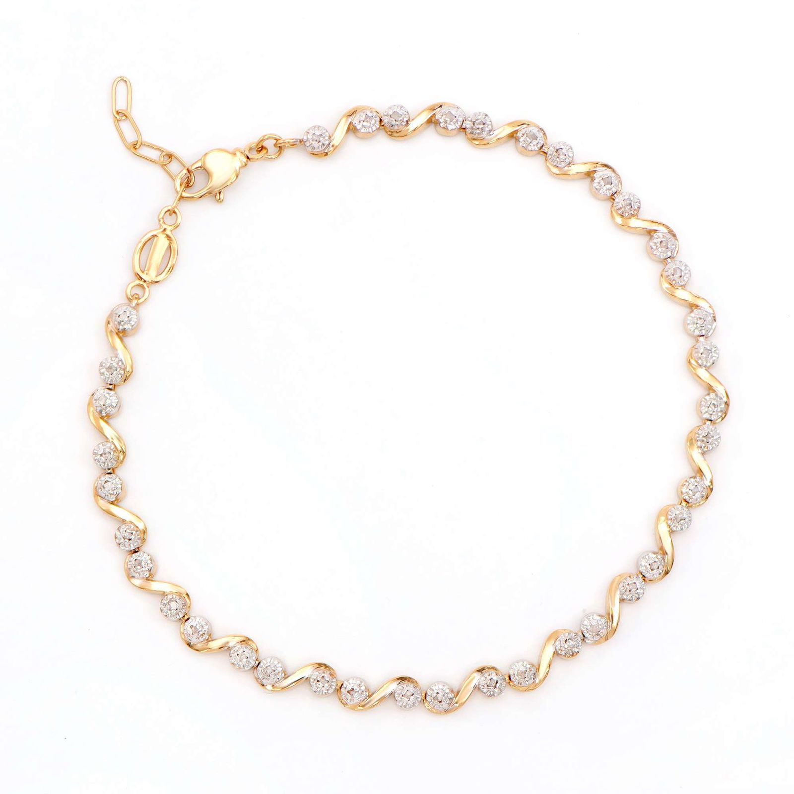 0.27 ctw Diamonds 18K Gold Plated Designer Bracelet (1 of 2)