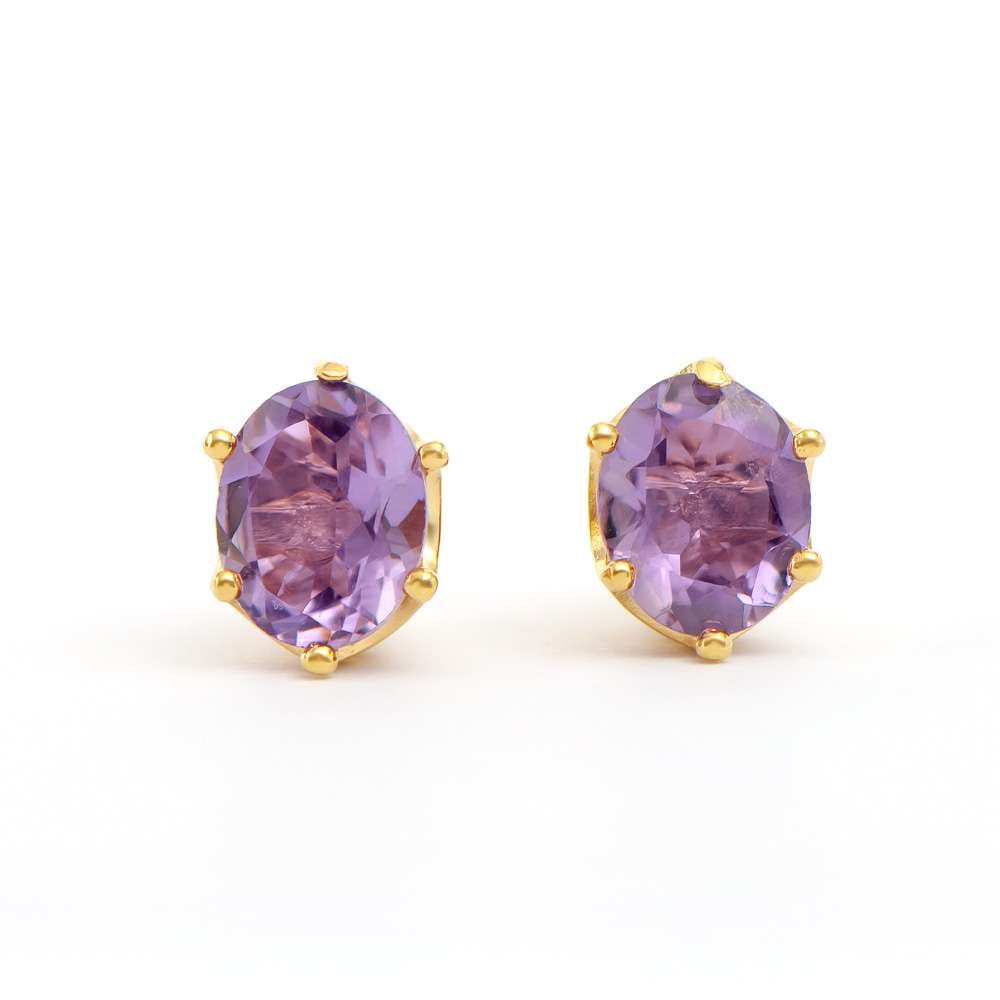 4.25 TW CTS AMETHYST 18K GOLD PLATED DESIGNER EAR-RINGS (1 of 2)