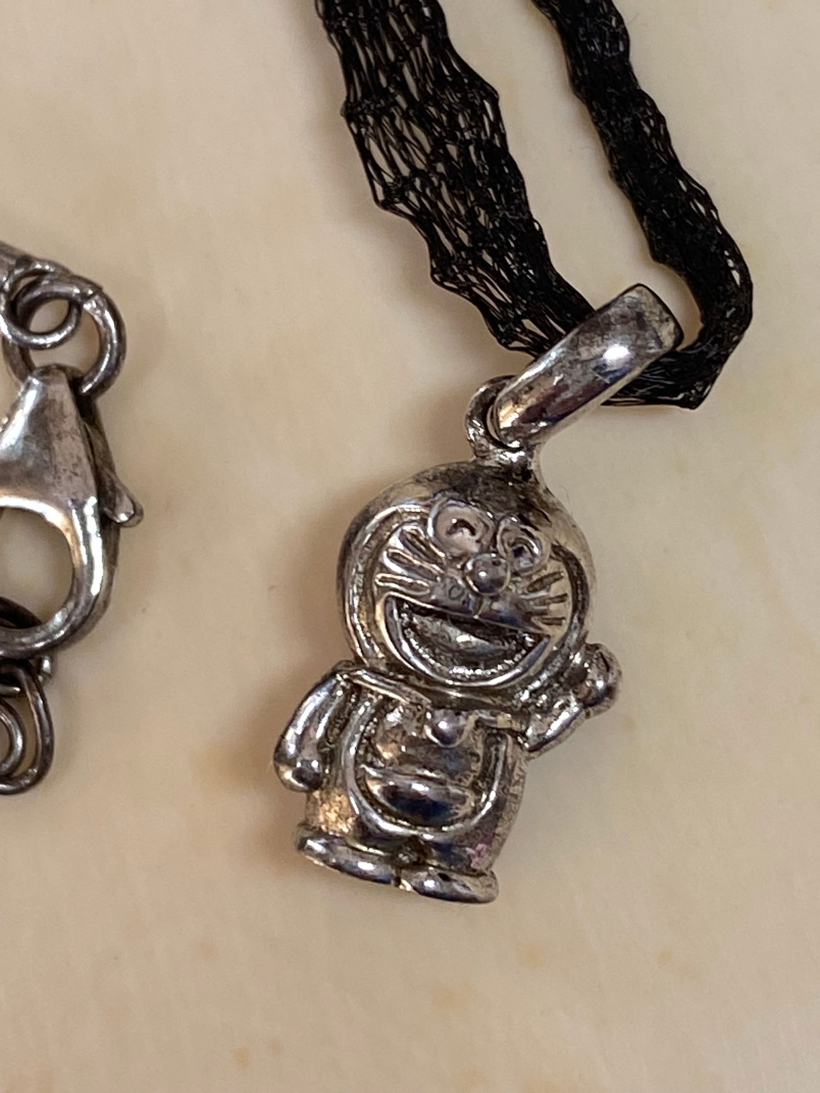 Vintage 925 Silver 3D Doraemon Pendant Necklace (1 of 9)