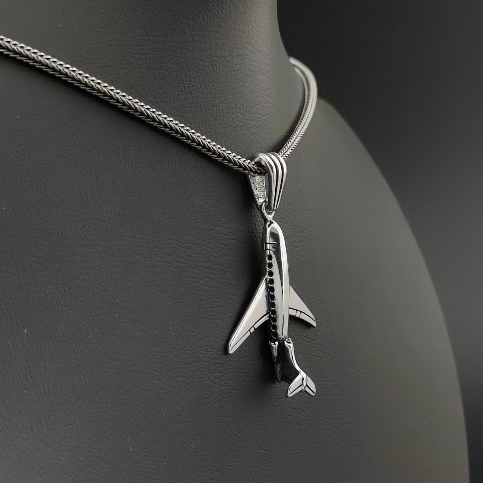 925 Silver Plane Pendant with Chain (1 of 8)