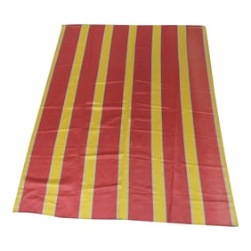 Vintage Red & Yellow Empire Stripes Silk Fabric Panel