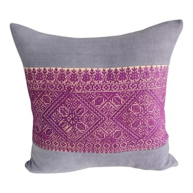 Antique Red Embroidered FEZ Textile Square Decorative Pillow