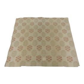 Tan & Red Arts & Crafts Style Linen Fabric Panel