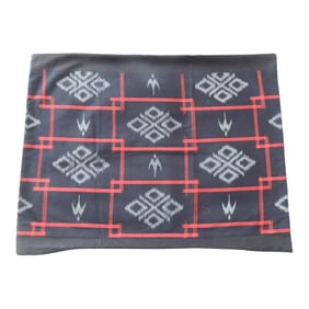 Red & Black Cotton Ikat Pattern Woven Bolster Pillow Cover