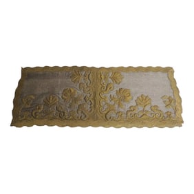 Antique Silver and Gold Embroidered Stumped-Work Textured Finish Textile