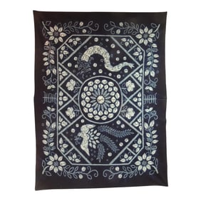 Indigo and White "Shibori" Asian Cloth