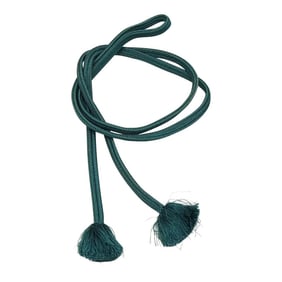1980s Turquoise Silk Woven Obi Bell With Tassels