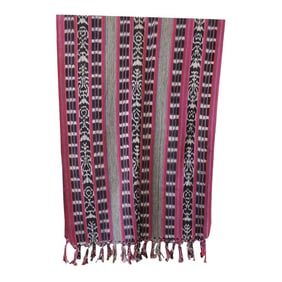 Red and Black Woven Ikat Textile Panel from Central America