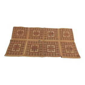 Vintage Burnt Orange Woven Suzani Style Textile