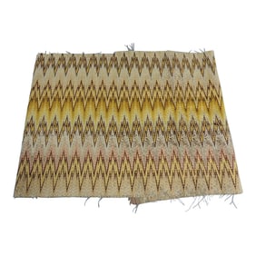 Antique Orange & Yellow Woven Bargello Textile Fragment