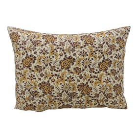 Vintage Brown and Yellow Paisley Decorative Bolster Pillow
