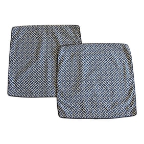 Blue & White Meandering Pattern Square Pillow Covers - Set of 2