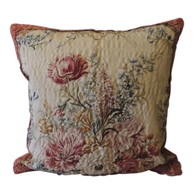 Pink Vintage Aubusson Square Decorative Pillow #2