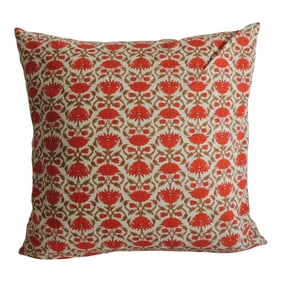 Printed Cotton Floral Square Pillow