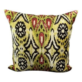 Multicolor Velvet Ikat Pillow Cover