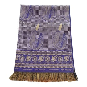 Purple and Gold Silk Throw with Fringes