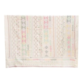 Bohemian Rhapsody Hand-Stitched Cotton Kantha Bedcover