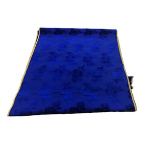 Vintage Silk Velvet Gaufrage Royal Blue Fabric - 10 Yards
