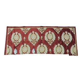 Antique Red Silk Embroidered Persian Textile Fragment