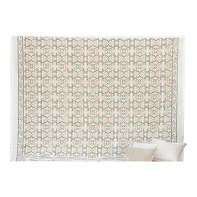 Desert Oasis, Hand Blockprint Cotton Coverlet
