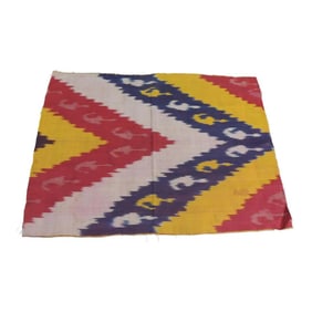 Vintage Purple & Yellow Silk Ikat Fragment
