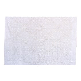 Hibiscus Star White Applique Cotton Bedspread
