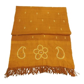 Orange and Yellow "Shibori" Style Cotton Scarf