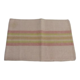 Vintage Pink & Green Woven Stripes Peruvian Textile Fragment