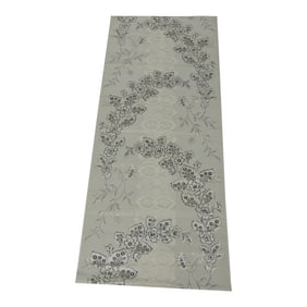 Antique Grey & Black Woven Silk Textile Panel