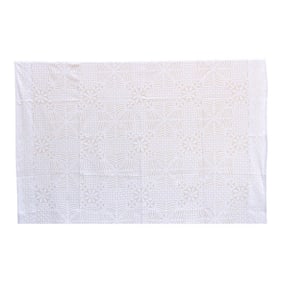 Sunflower Bloom White Cotton Applique Bedcover