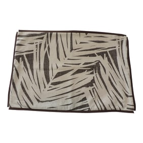 Brown & Natural Linen Palm Pattern Woven Bolster Pillow Cover