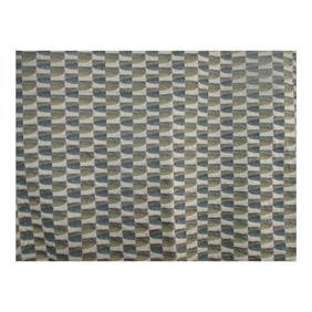 Geometric Pattern in Green and Soft Yellow Fabric Fragment