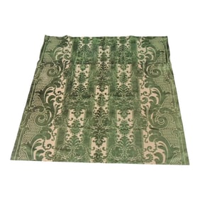 Antique Emerald Green Silk Velvet Gaufrage Textile Panel