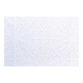 Poppy Blossom White Cotton Applique Bedcover