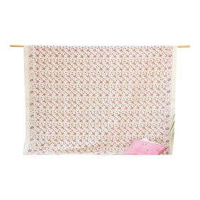 Marigold Sunset Bloom, Hand Blockprint Cotton Coverlet