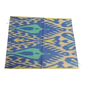 Blue & Aqua Silk Ikat Fragment