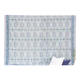 Palace Scroll, Hand Blockprint Cotton Coverlet