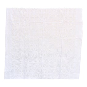 Ocean Wave White Cotton Applique Bedcover