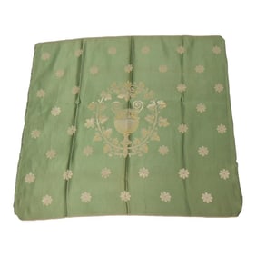 Antique Green & Gold French Empire Style Woven Silk Panel