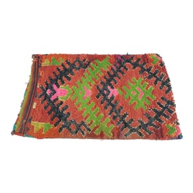 Vintage Green & Orange Thick Woven Turkish Saddle Sack