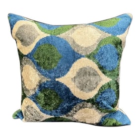Bohemian Velvet Ikat Pillow Cover