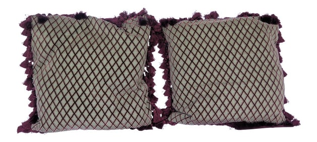 Vintage Silk Fabric Pillows - a Pair