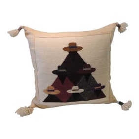 Vintage Ecuadorian Woven Square Decorative Pillow