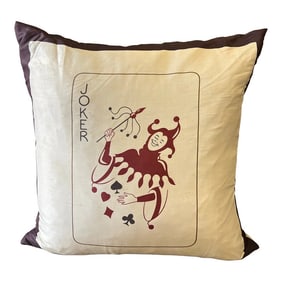 20th Century Raw Silk Joker Pillow