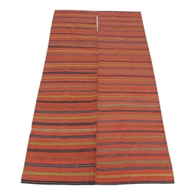 Vintage Turkish Colorful Stripes Woven Textile Panel