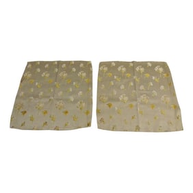 Vintage Cut Silk Velvet Floral Textile Fragments - Set of 2