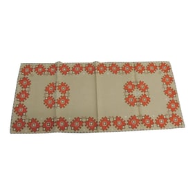 Vintage Orange & Camel Turkish Table Runner