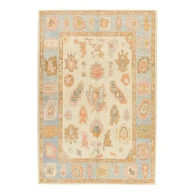 Modern Turkish Oushak Rug 6'4" x 8'11"